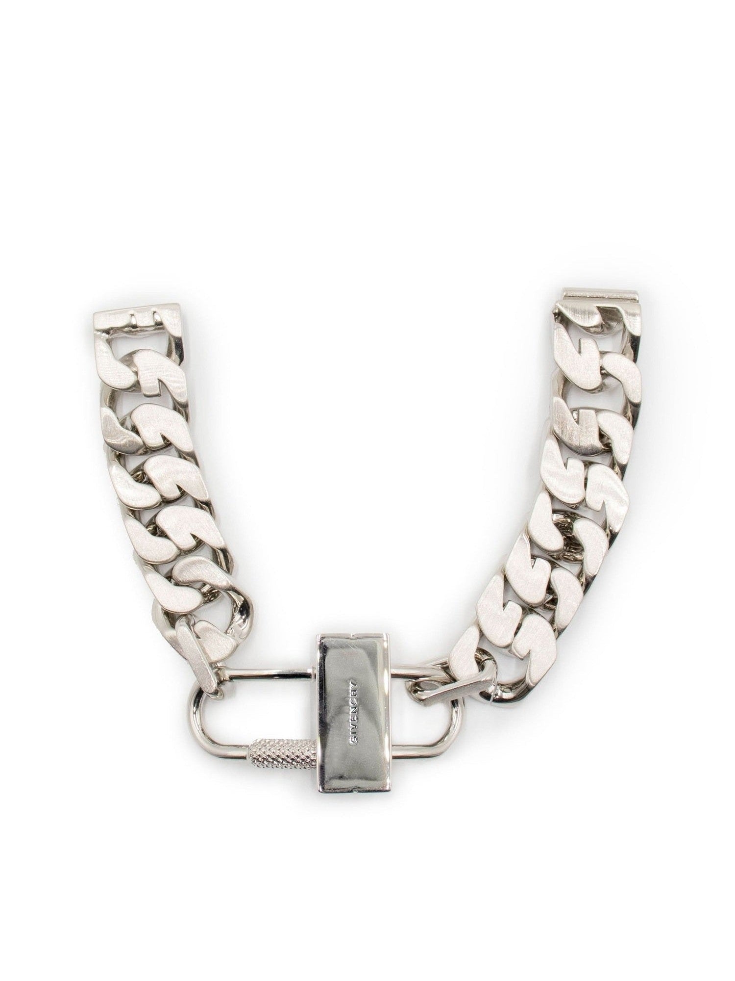 Image of Bracelets. Product name - G Chain Lock Small Silver Bracelet in Silver colour by brand - GIVENCHY