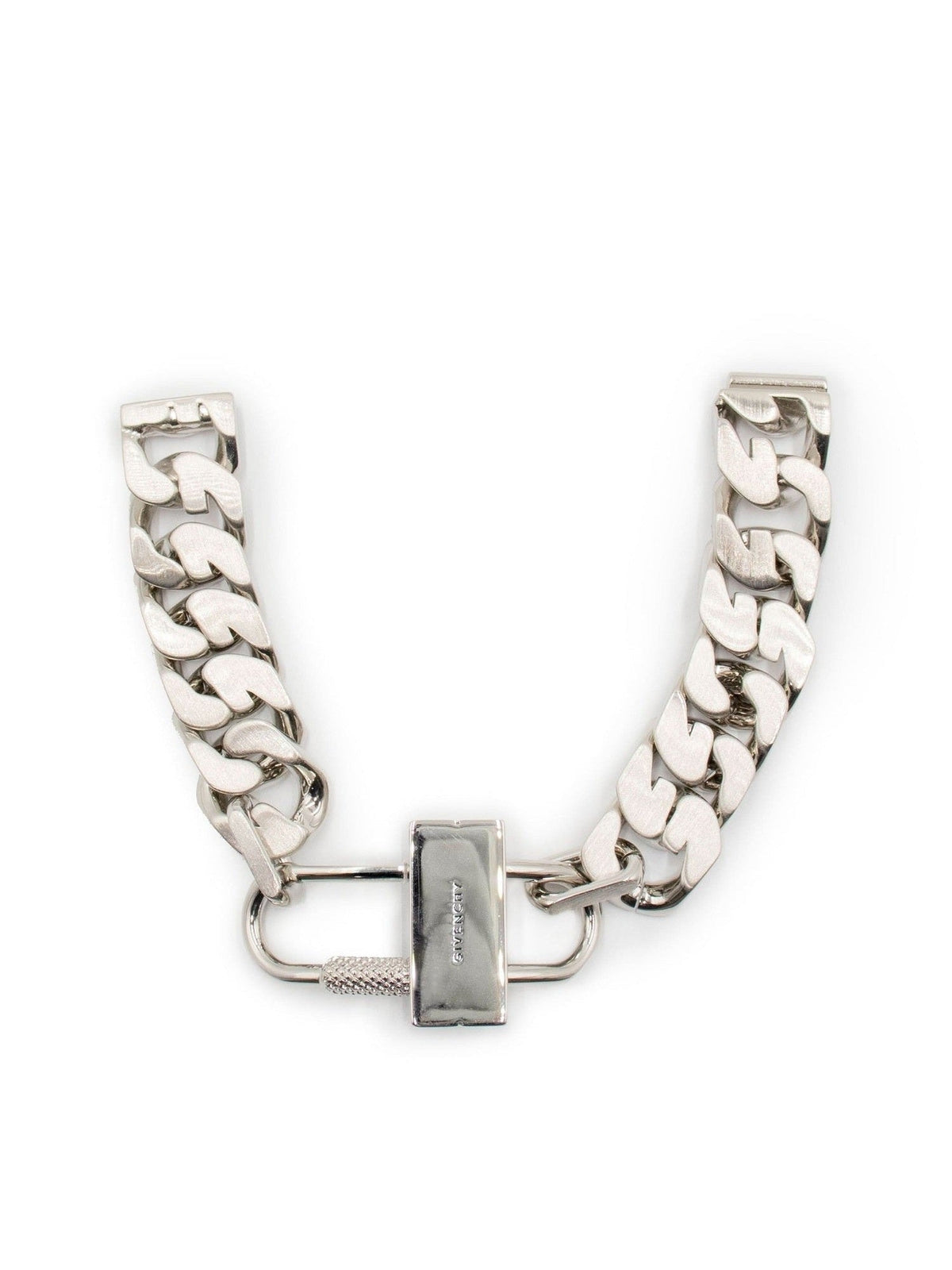 Image of Bracelets. Product name - G Chain Lock Small Silver Bracelet in Silver colour by brand - GIVENCHY