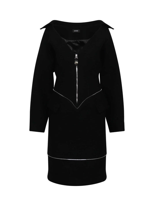 Image of Dresses. Productname: WE11DONE Off-Shoulder Neck Line Dress in BLACK colour by brand - WE11DONE