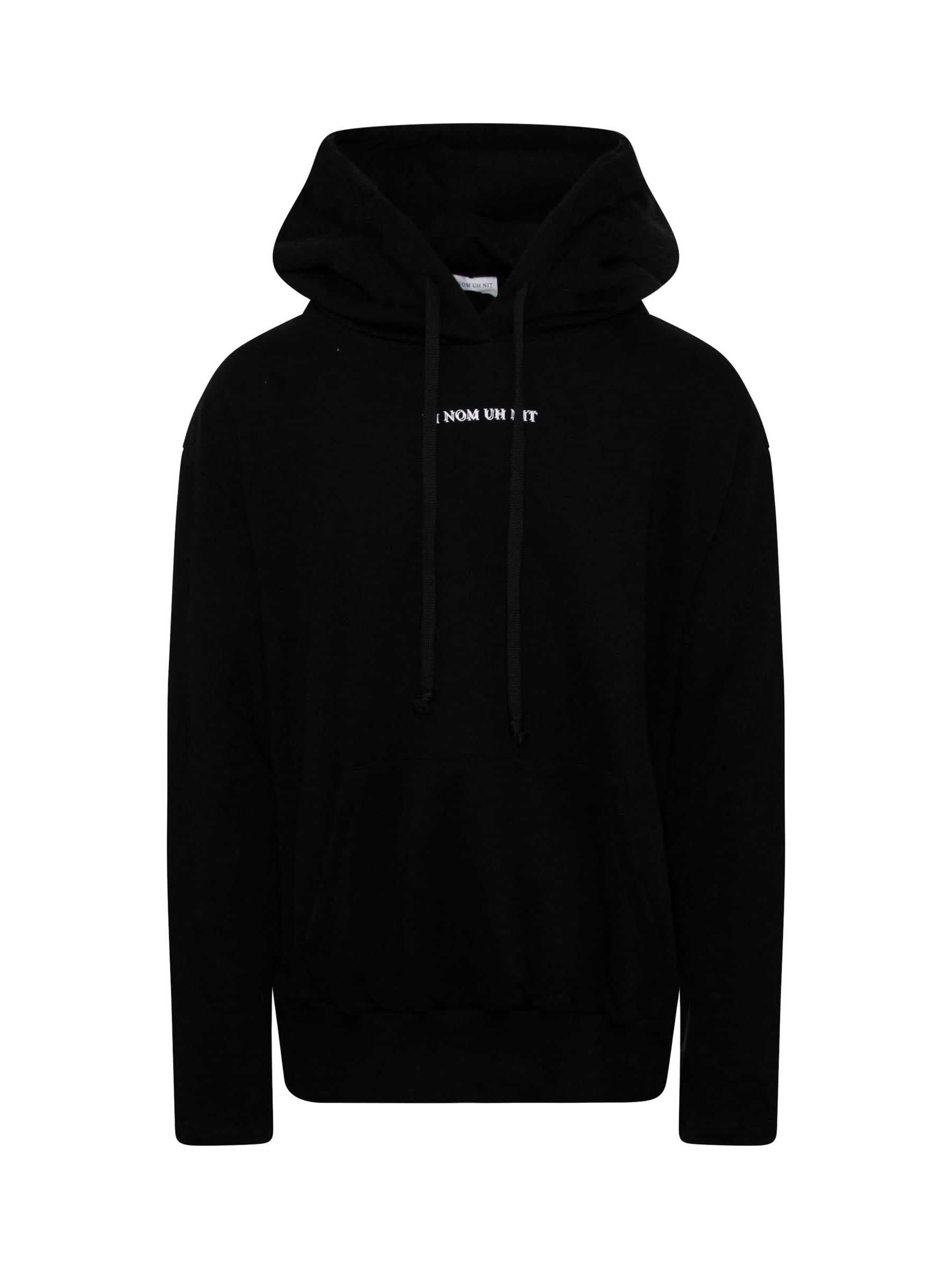 Image of a model wearing Outerwear. Productname: IH NOM UH NIT Bowie Flash Hoodie in BLACK colour by brand - IH NOM UH NIT