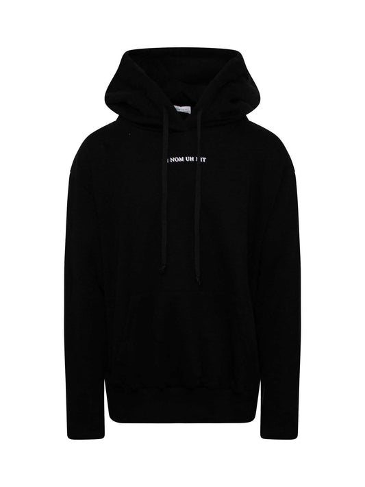 Image of a model wearing Outerwear. Productname: IH NOM UH NIT Bowie Flash Hoodie in BLACK colour by brand - IH NOM UH NIT