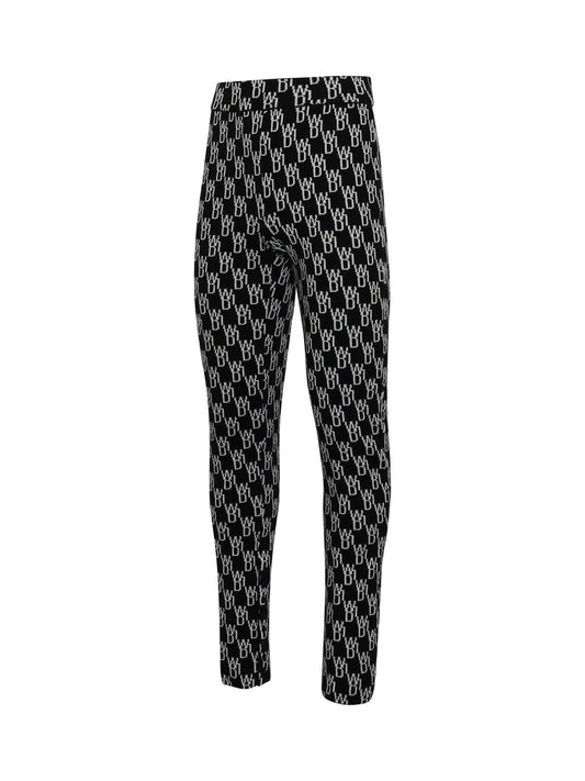 WE11DONE Fitted Knit Side Open Jacquard Trouser (Black)