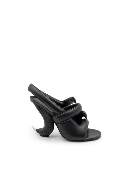 Image of Flats. Productname: GIVENCHY Horn 4G Slingback Sandal 105 in BLACK colour by brand - GIVENCHY