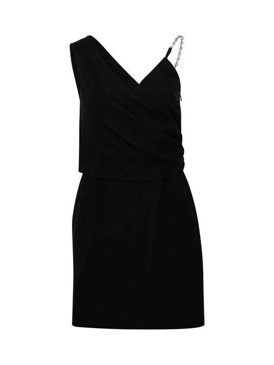Image of a model wearing Dress. Productname: GIVENCHY Short Dress with Drapped Top in Black colour by brand - GIVENCHY