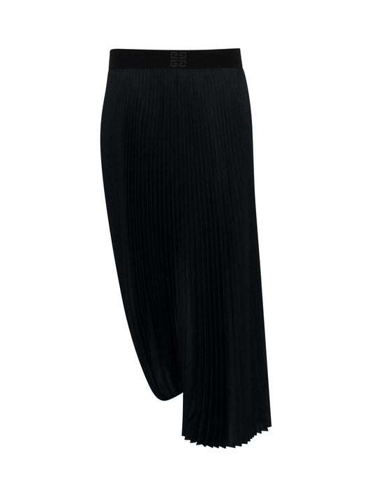 Image of a model wearing Skirts. Productname: GIVENCHY Pleated Twisted Skirt in BLACK colour by brand - GIVENCHY