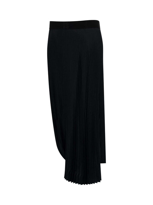 GIVENCHY Pleated Twisted Skirt (Black)