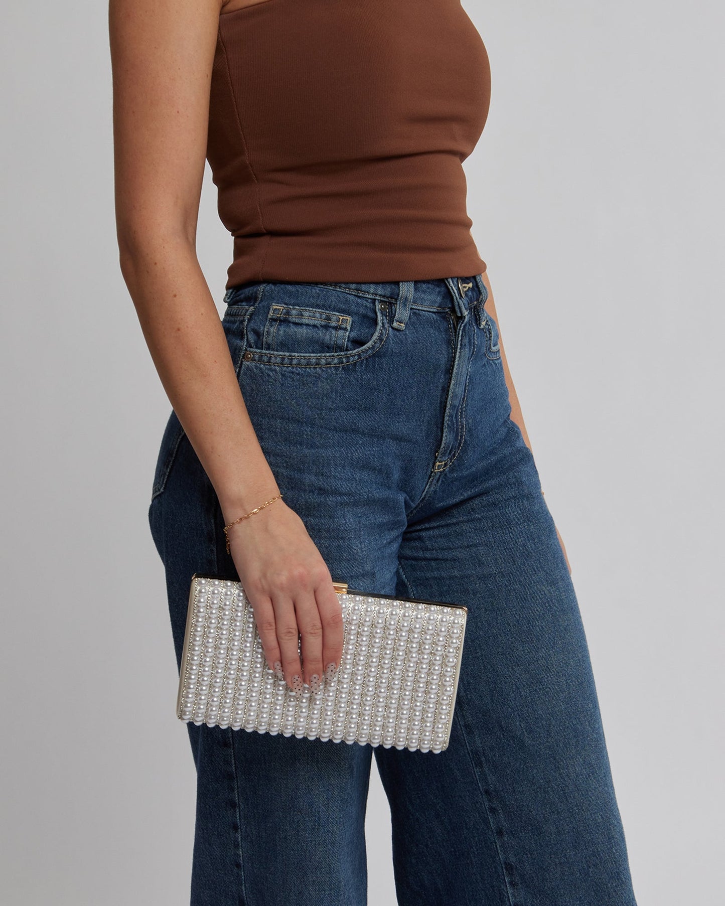 Colette by Colette Hayman Thalia Hardcase Clutch Bag (Pearl)