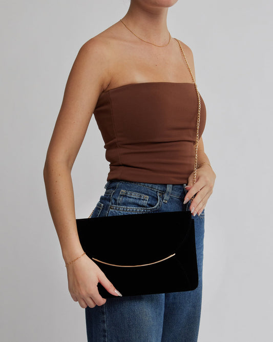 Image of Clutch Bags. Product name - Black Dalila Envelope Clutch in Black colour by brand - Colette by Colette Hayman