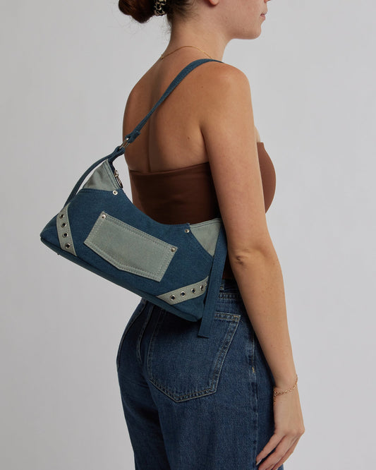 Image of Shoulder Bags. Productname: Colette Ashley Blue Denim Shoulder Bag in Denim colour by brand - Colette