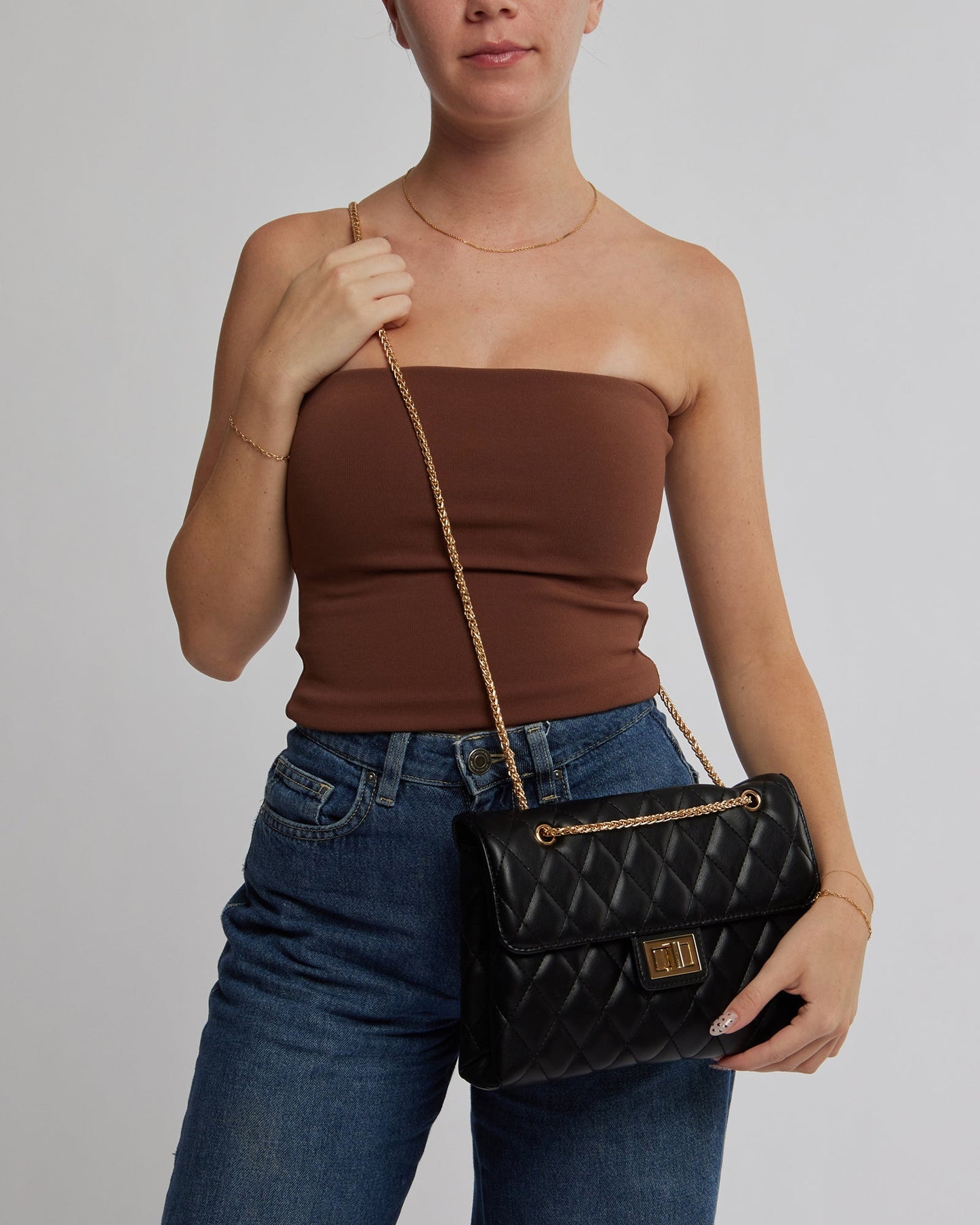 Colette by Colette Hayman Zion Quilt Crossbody Bag (Black)