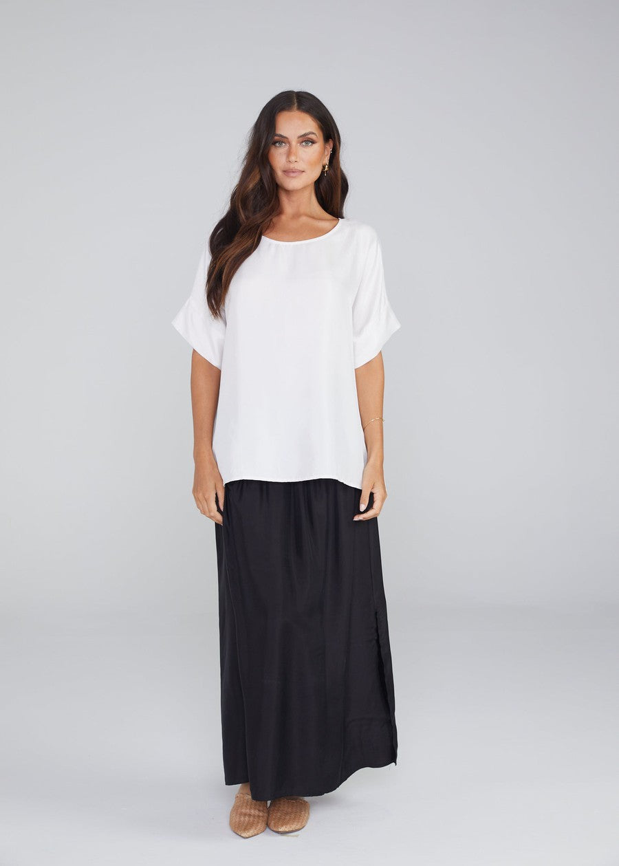 Lou Lou Dua Oversized Silk Top (Pearl)