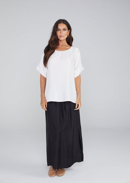 Lou Lou Dua Oversized Silk Top (Pearl)