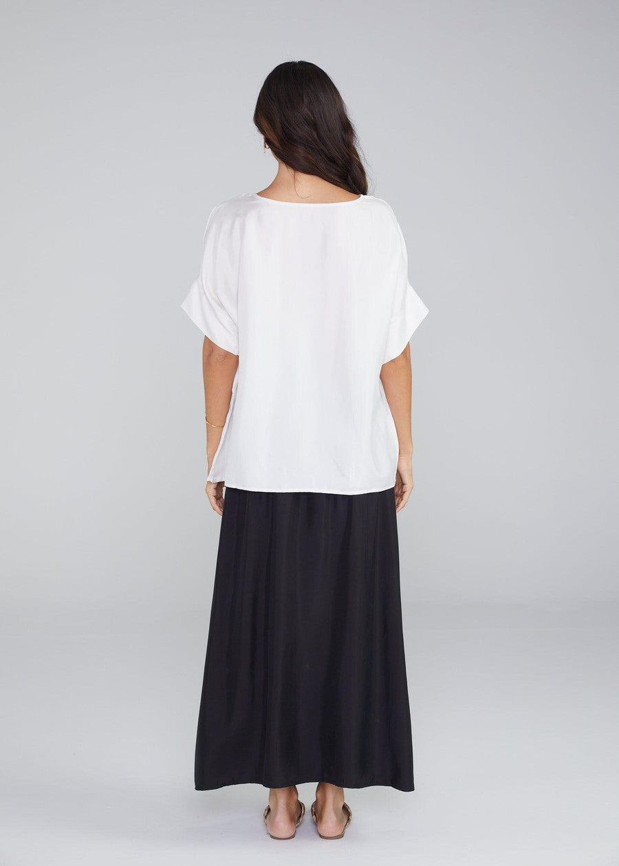 Lou Lou Dua Oversized Silk Top (Pearl)