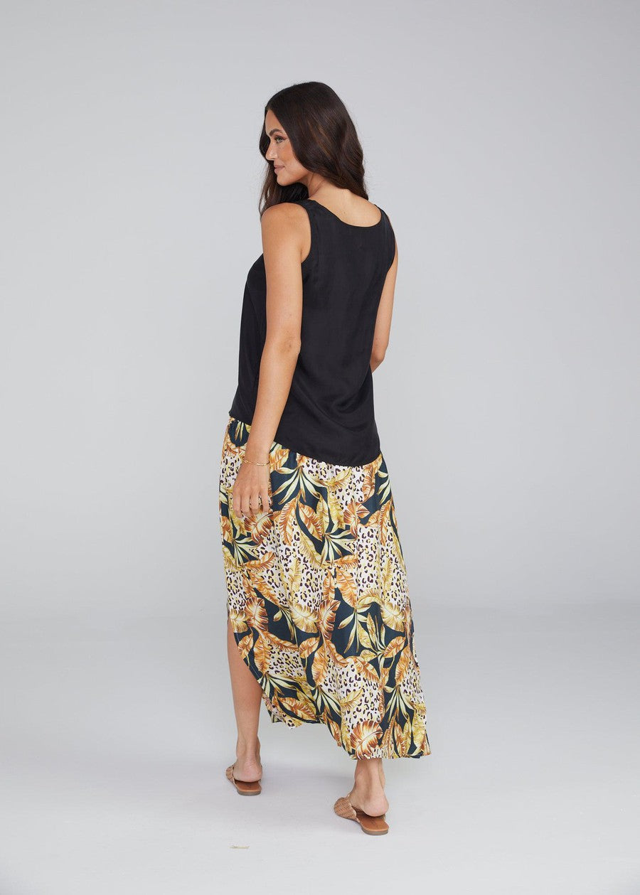 Lou Lou Iris Silk Sleeveless Camisole (Black)