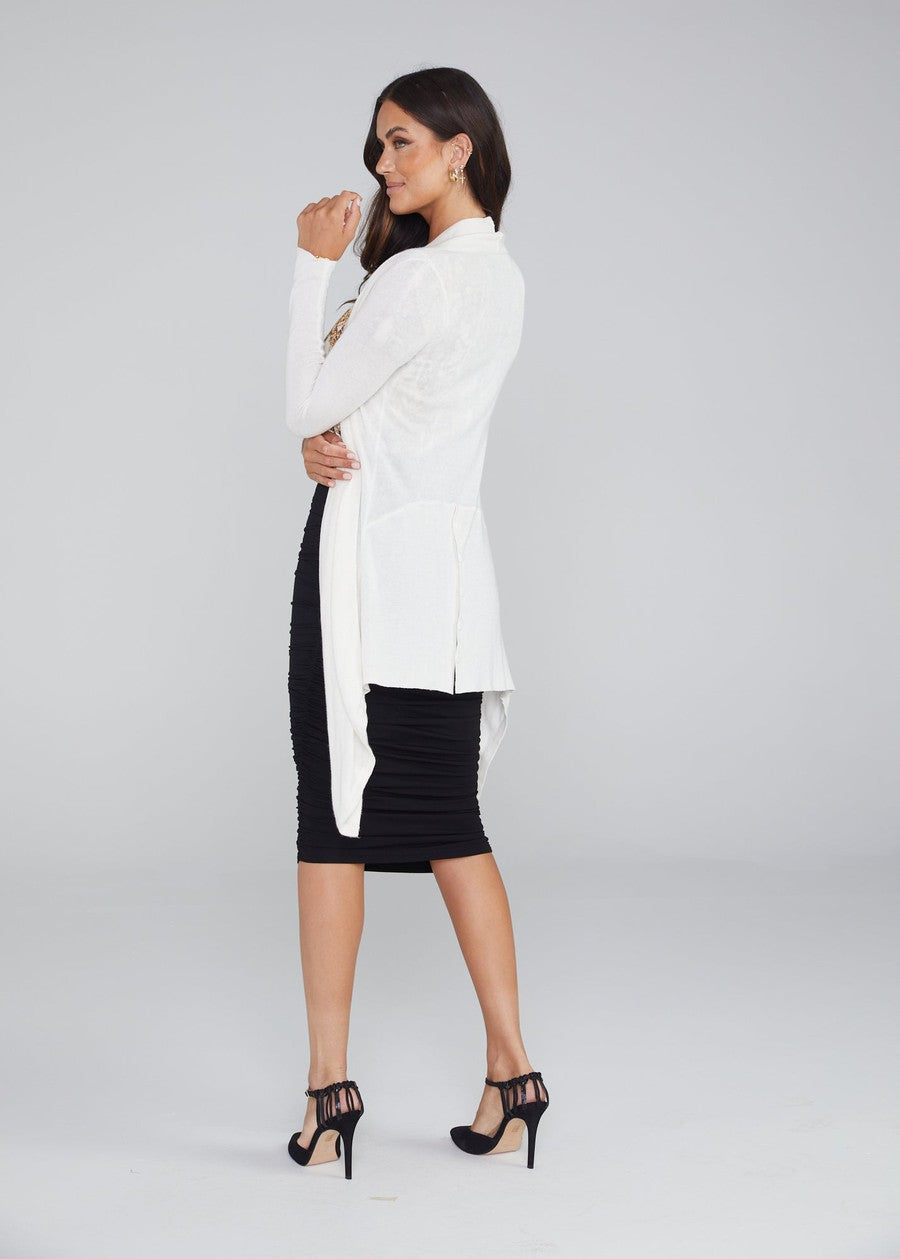 Lou Lou Lauper Cashmere/Bamboo Cardigan (Pearl)