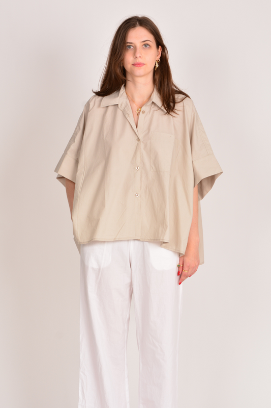 Image of Shirts. Productname: Itami Gigario Shirt Stone in Stone colour by brand - Itami Division