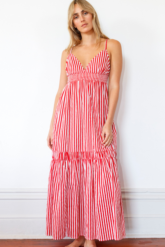 Image of Dresses. Productname: Itami Mariette Dress Olsen Stripe in Stripe colour by brand - Itami Division