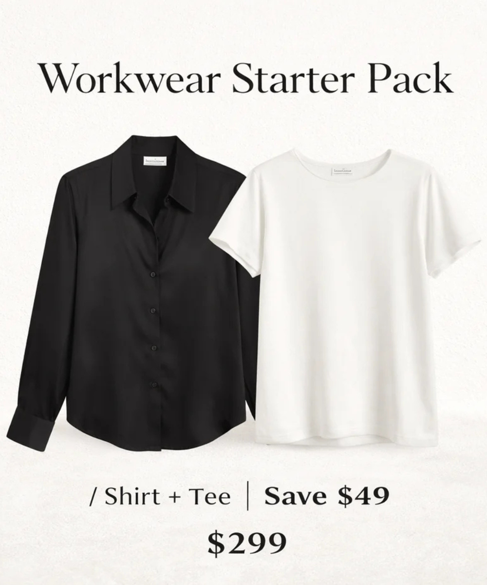 Image of a model wearing Uniforms & Workwear. Productname: The Fable Workwear Starter Pack in Pack colour by brand - The Fable