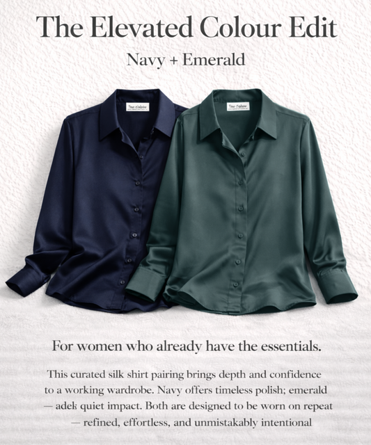 Image of a model wearing Uniforms & Workwear. Product name - The Elevated Colour Edit in Edit colour by brand - The Fable