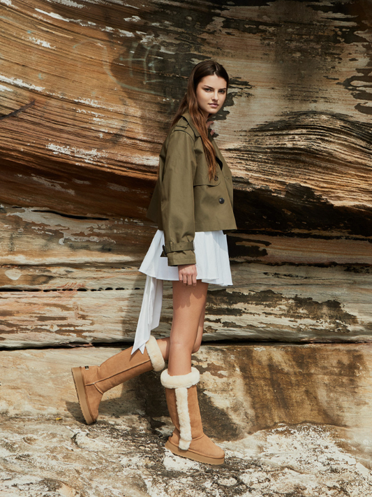 UGG EVERAU® Tall Kazzi Boots (Chestnut)