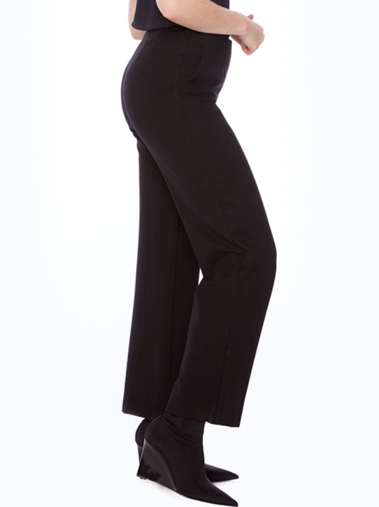 Up! 32" Solid Ponte Wide-Leg Pant (Black)