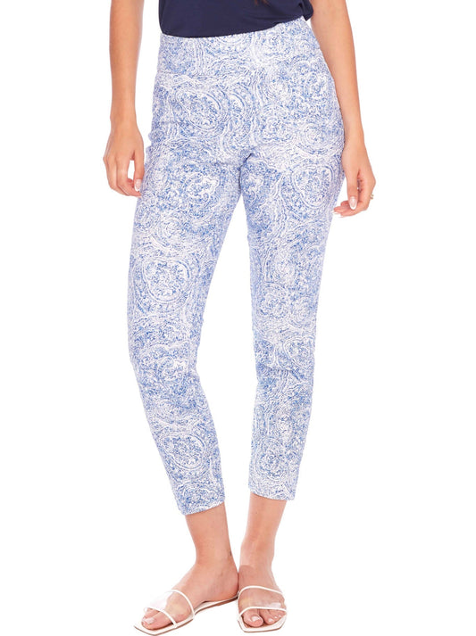 Image of a model wearing Pants. Product name - UP! SANTORINI TEXTURED TECHNO ANKLE PANT in Santorini colour by brand - Up Pants