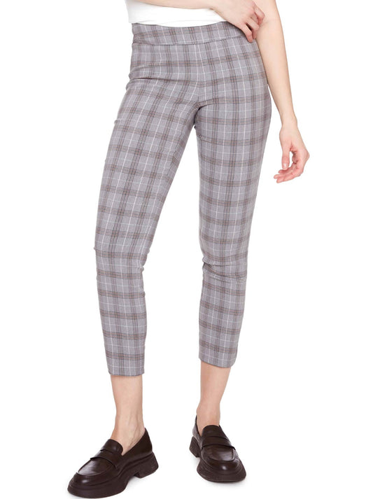 Image of a model wearing Pants. Productname: Up! Plaid Techno Petal-Slit Ankle Pant in Ashville colour by brand - Up Pants