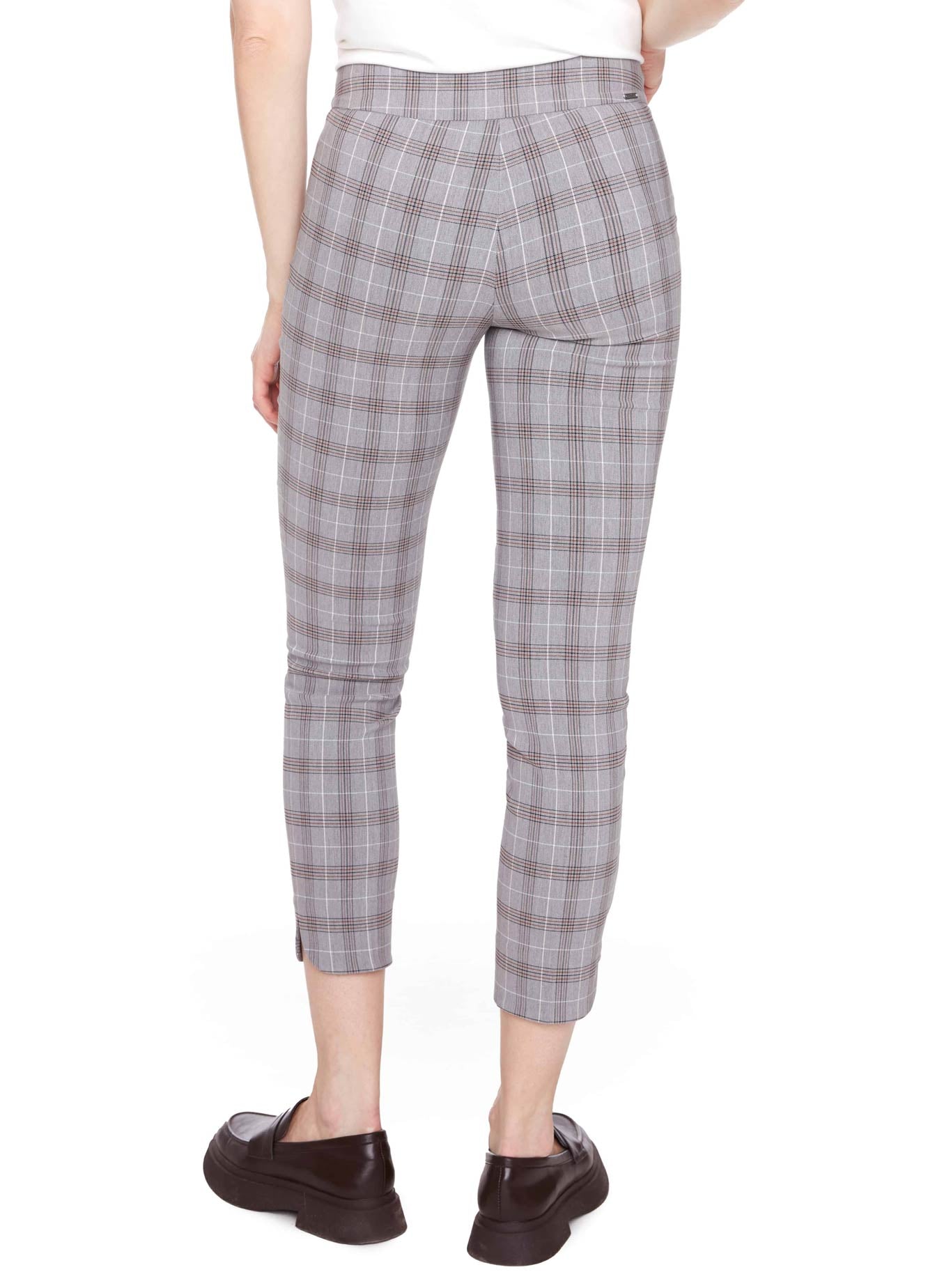 UP! PLAID TECHNO PETAL-SLIT ANKLE PANT (Ashville)