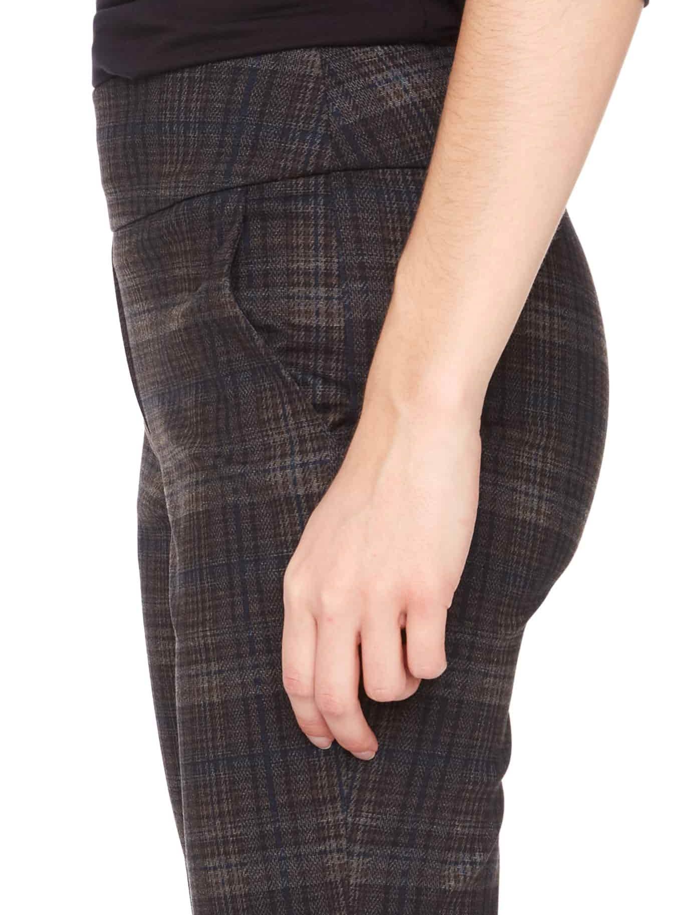 UP! HEAVY PONTE BOOTCUT PANT (Dark Plaid)