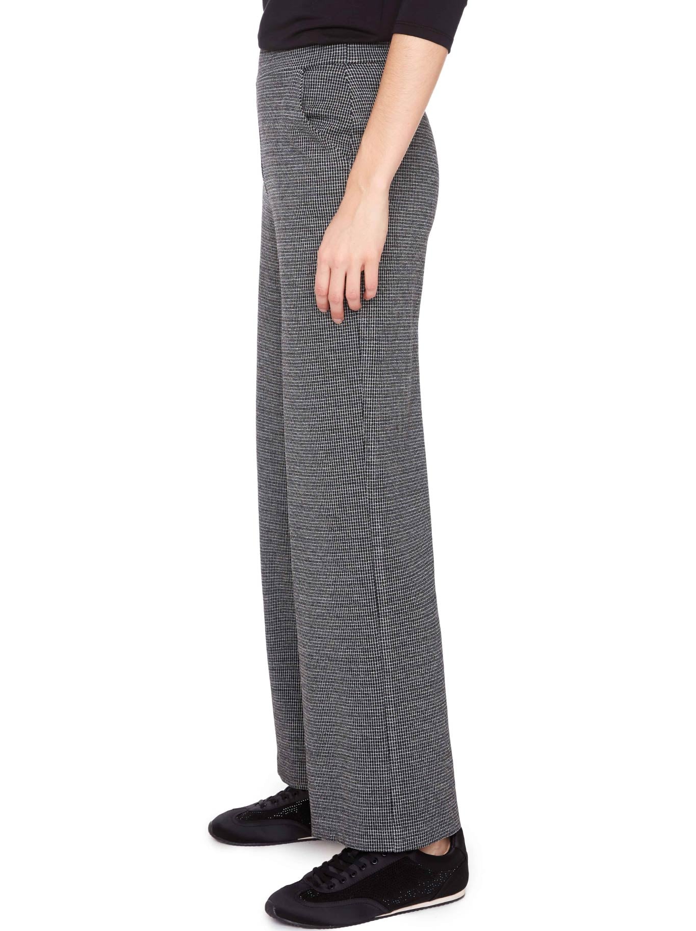 UP! KNIT WIDE LEG FULL LENGTH PANT (Check)