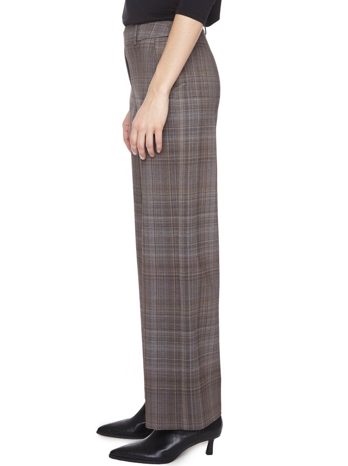 UP! FULL LENGH WIDE LEG PLAID PONTE PANT (Honey Plaid)