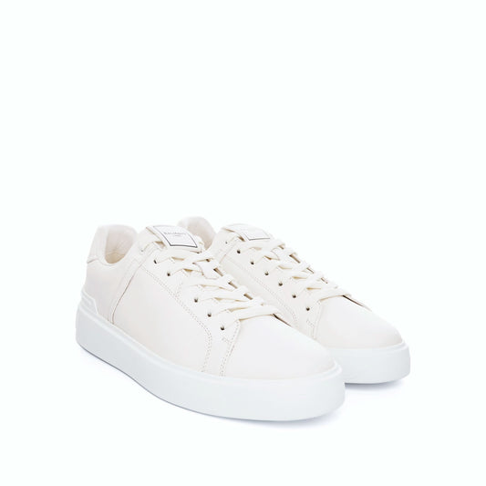 BALMAIN B Court Calfskin Sneaker (White)
