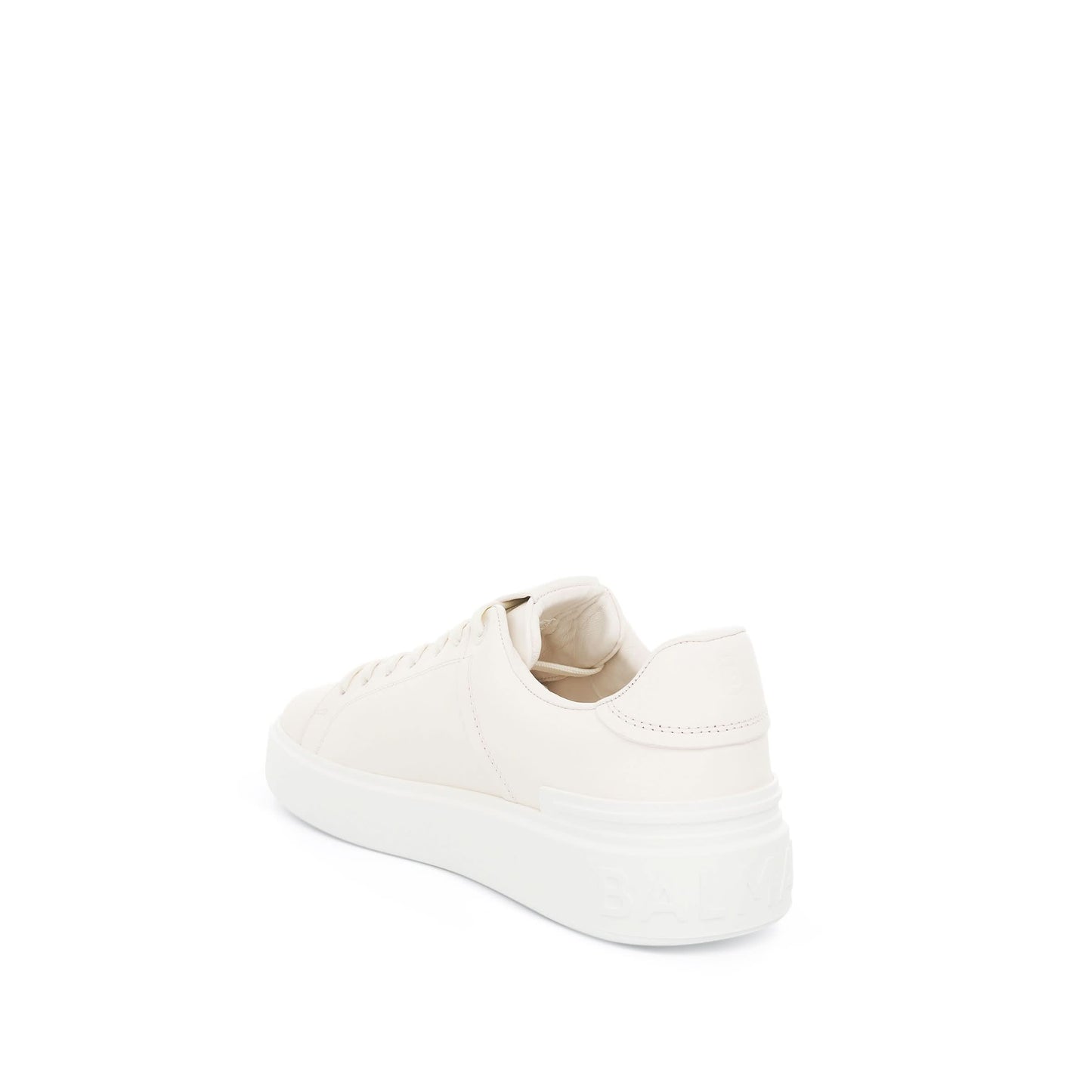 BALMAIN B Court Calfskin Sneaker (White)