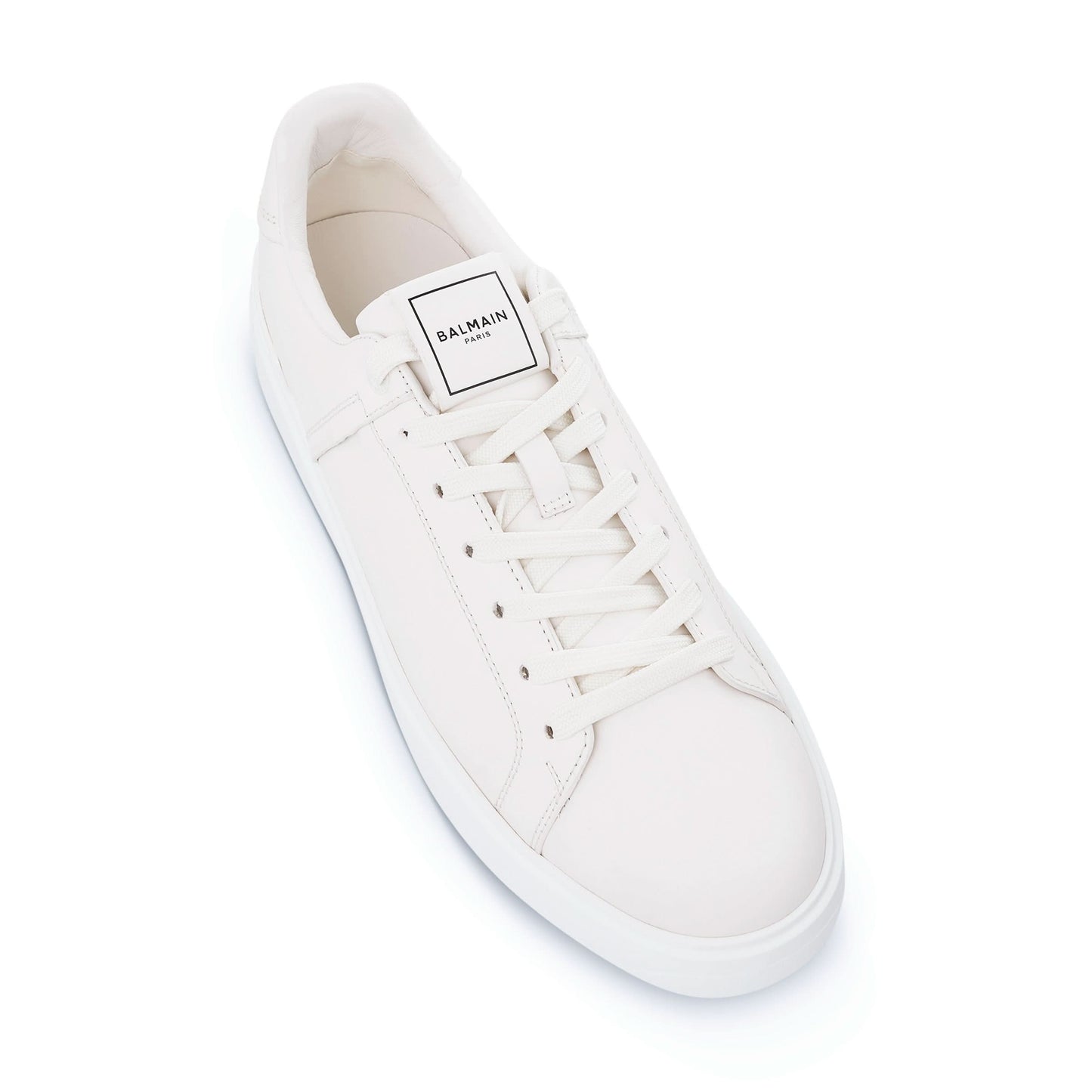 BALMAIN B Court Calfskin Sneaker (White)