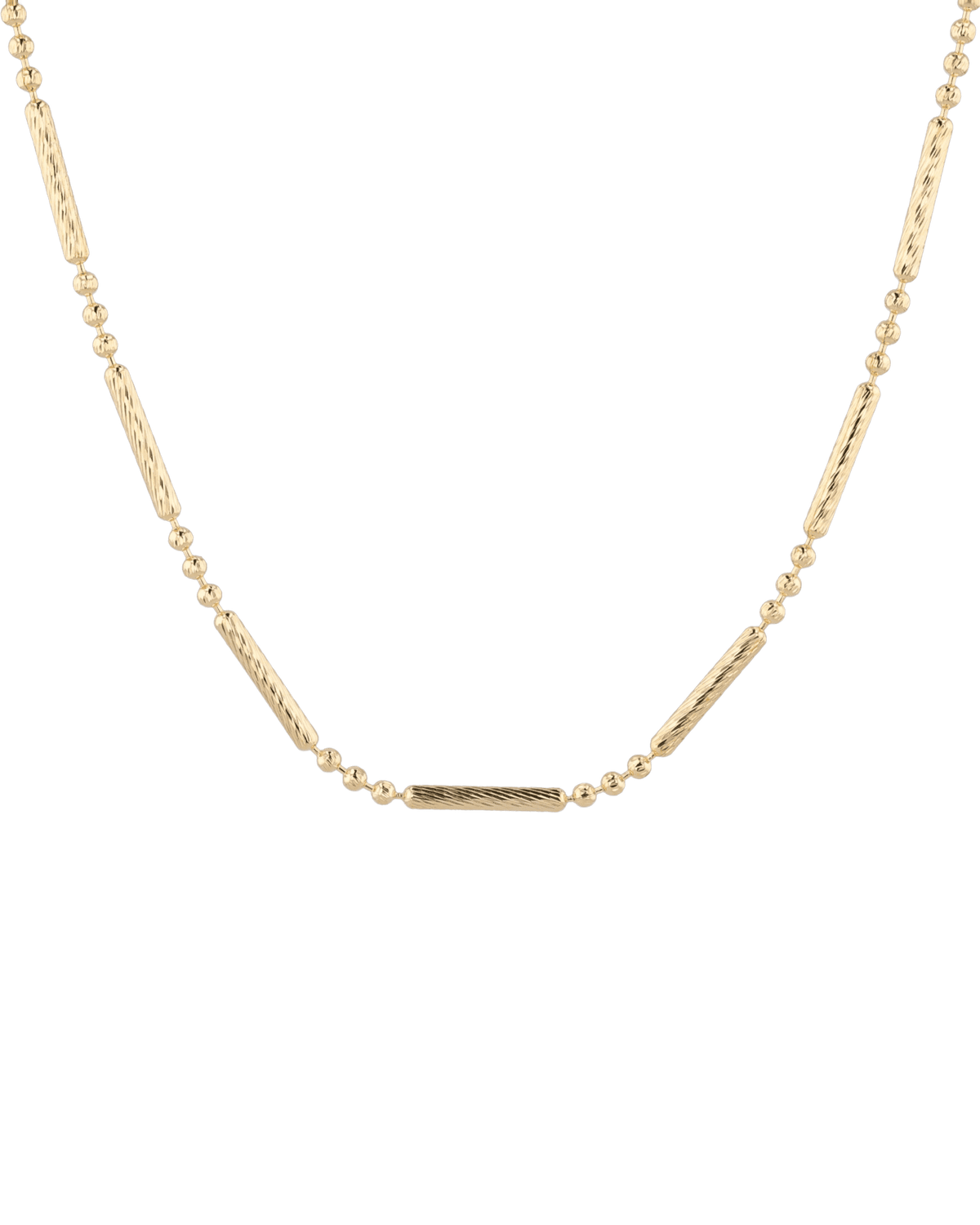Image of Necklaces. Product name - Valencia Beaded Tube Gold Chain Necklace in colour by brand - LAVANA