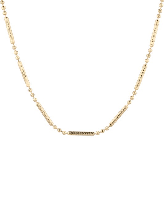 Image of Necklaces. Product name - Valencia Beaded Tube Gold Chain Necklace in colour by brand - LAVANA