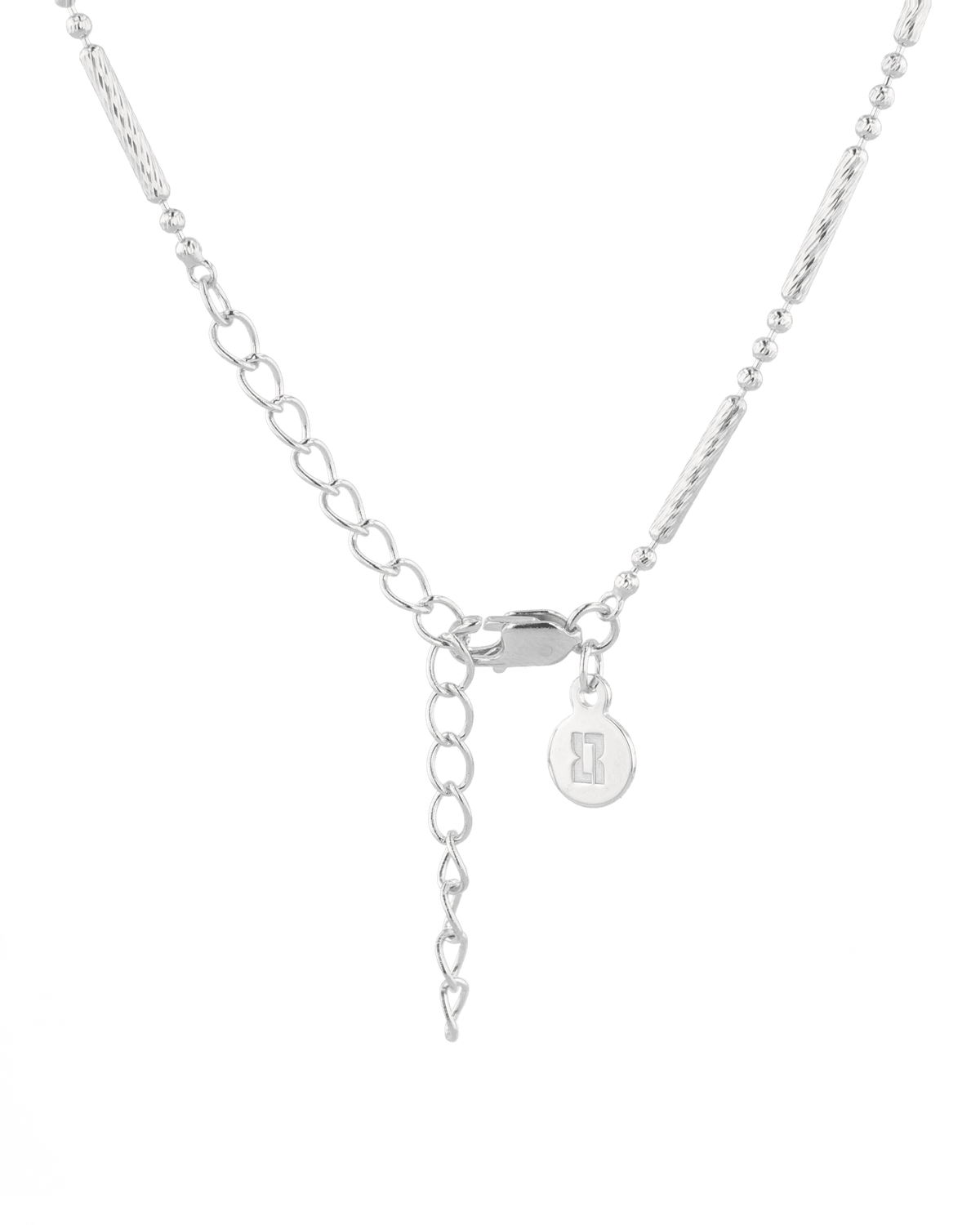 LAVANA Valencia Beaded Tube Silver Chain Necklace
