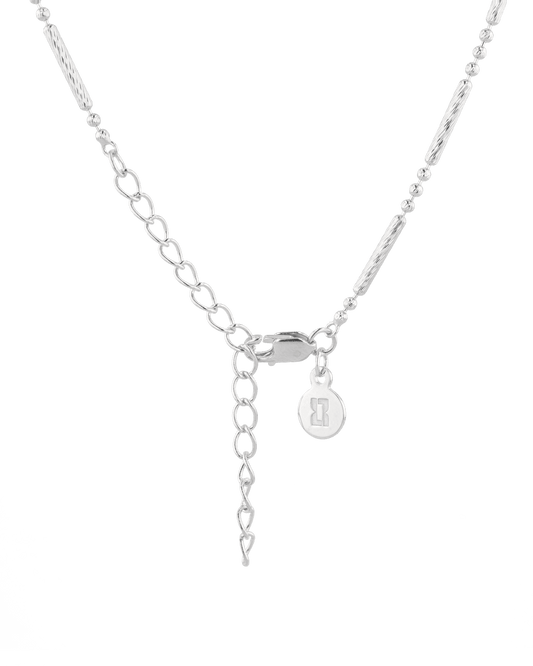 LAVANA Valencia Beaded Tube Silver Chain Necklace
