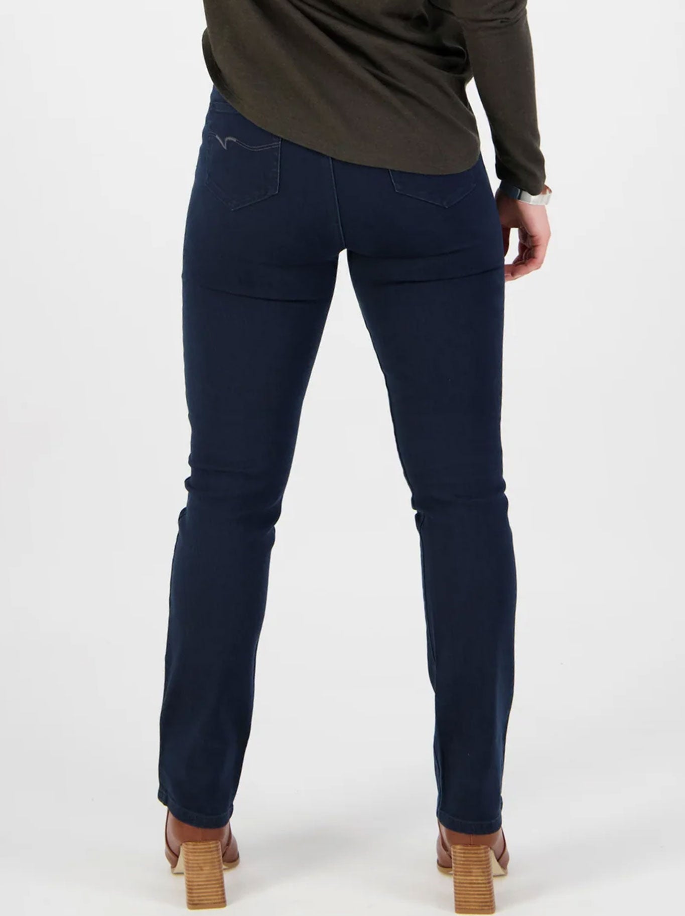 Vassalli Slim Leg Pull On Denim Pant (Indigo)