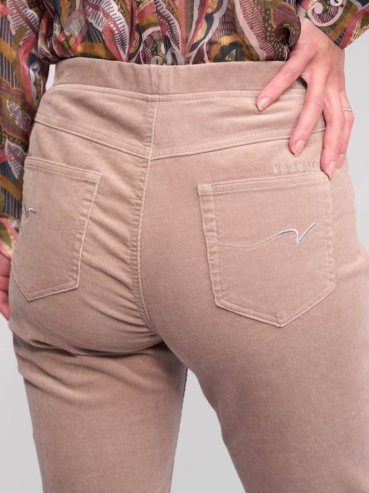 Vassalli Bay Slim Leg Cord Pull On Pant (Twig)