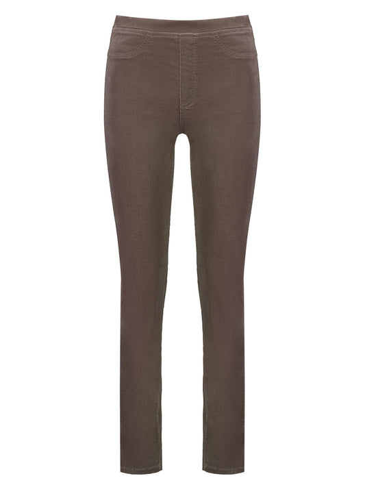 Vassalli Bay Slim Leg Cord Pull On Pant (Taupe)