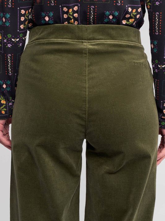 Vassalli Loft Cord Wide Leg Pull On (Deep Sage)