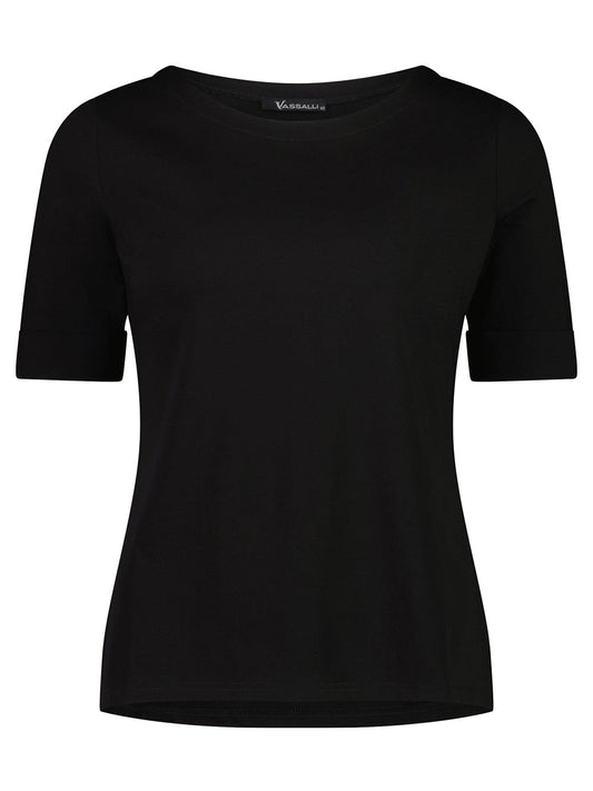 VASSALLI BOAT NECK TEE (Black)