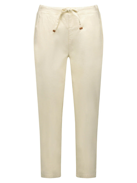 VASSALLI 7/8 ELASTIC WAIST TIE PANT (Ecru)