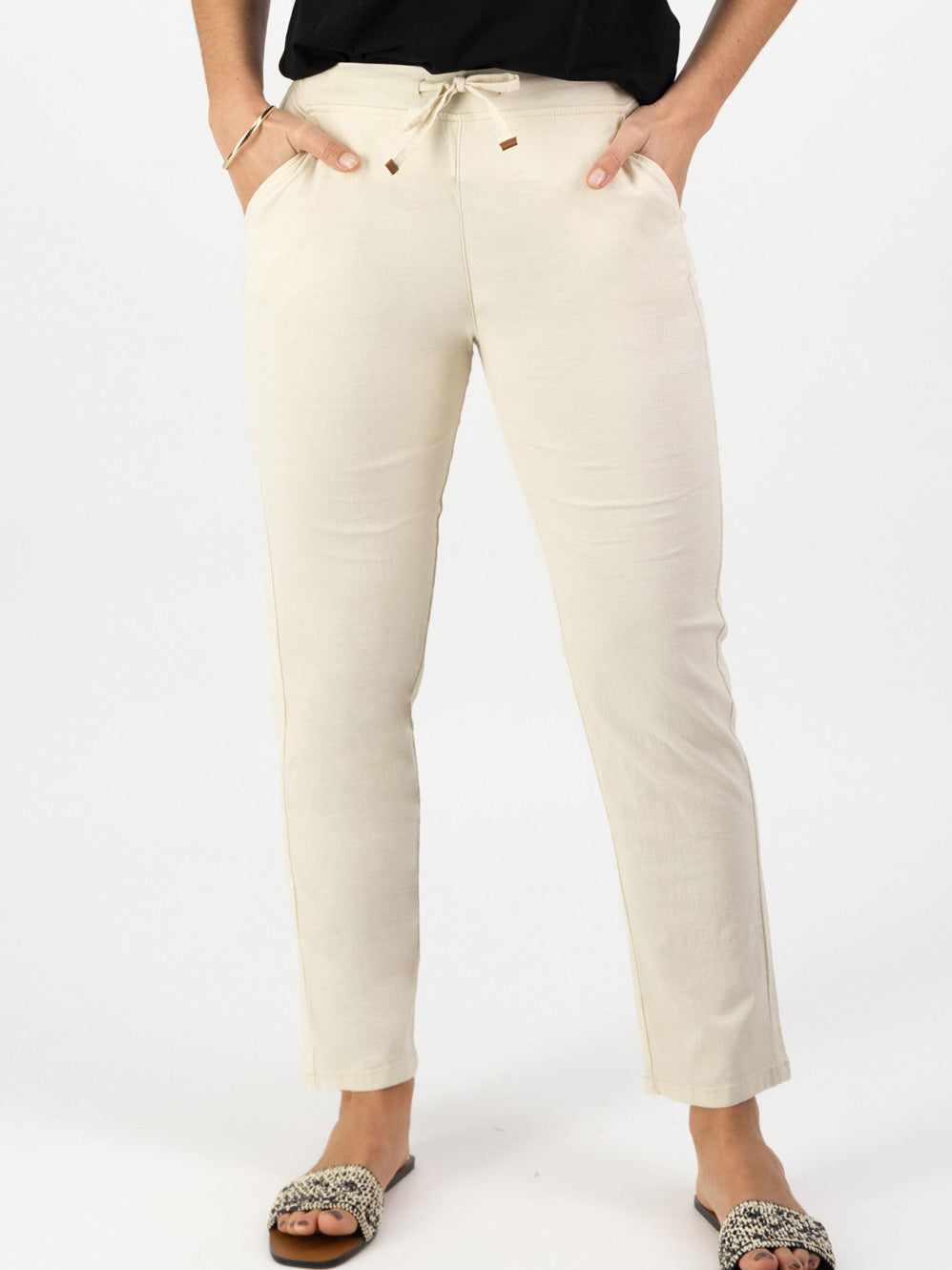 VASSALLI ANKLE GRAZER TIE PANT (Black)