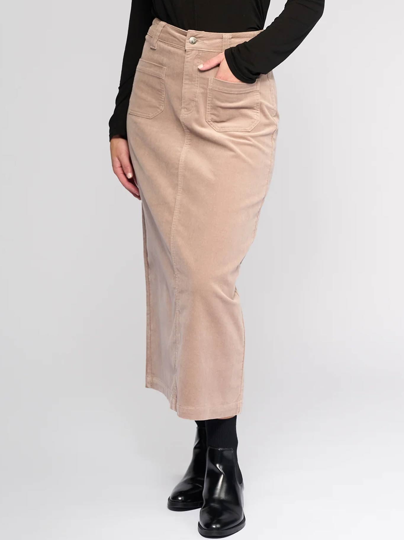 VASSALLI LANE CORD SKIRT (Twig)