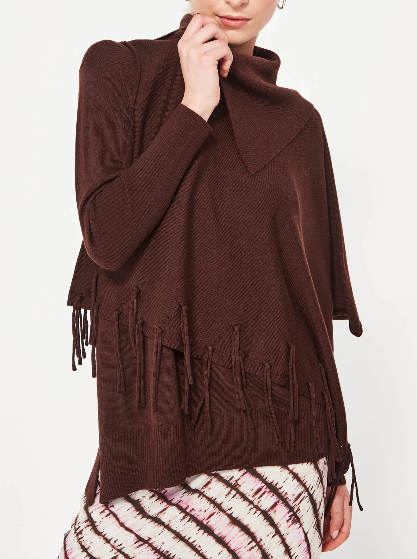 Image of Capes. Product name - Verge Volt Cape in Chocolate colour by brand - Verge