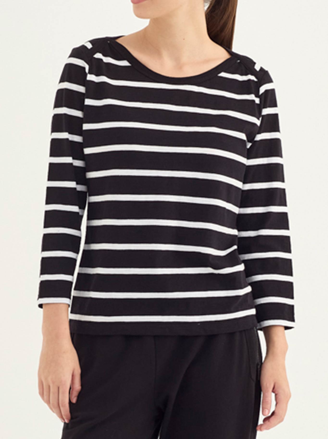 Image of a model wearing Tops. Product name - Verge Spencer Top in Black colour by brand - Verge