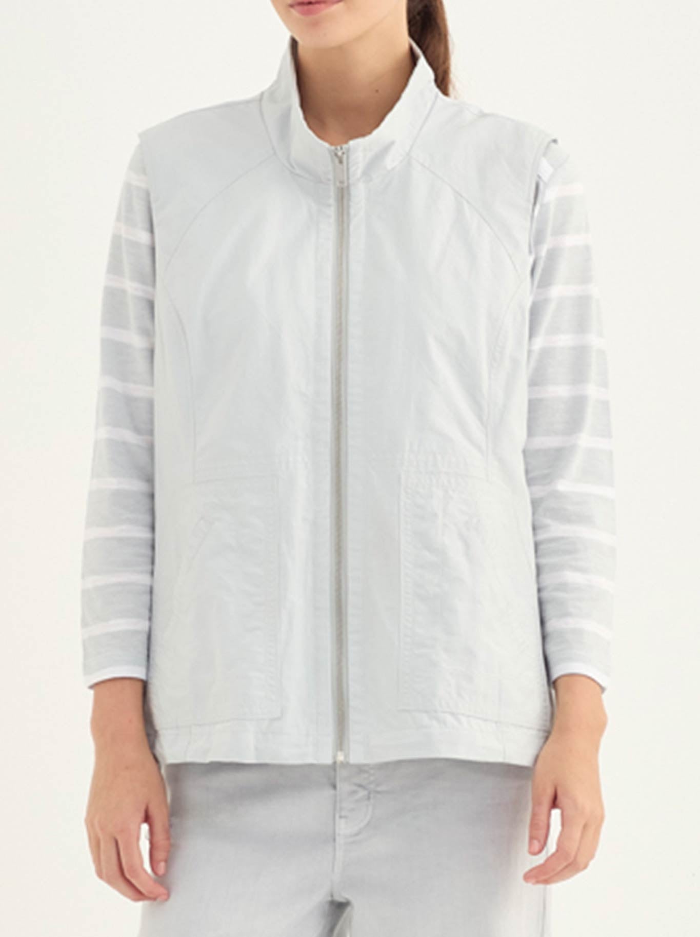 Image of Coats & Jackets. Product name - Verge Statement Vest in Ice colour by brand - Verge