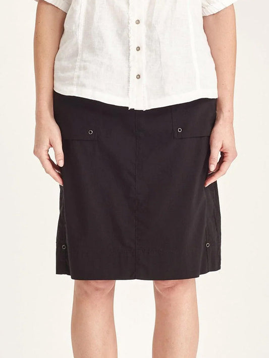 Image of a model wearing Skirts. Productname: VERGE ACROBAT LEGION SKIRT in Black colour by brand - Verge